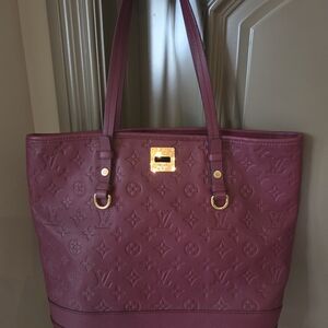 Louis Vuitton Burgundy Embossed Tote